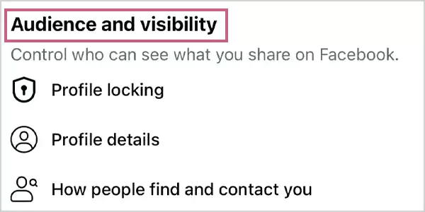 Scroll down to the Audience and visibility sections