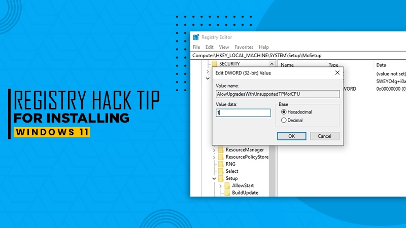 registry hack tip for installing windows 11