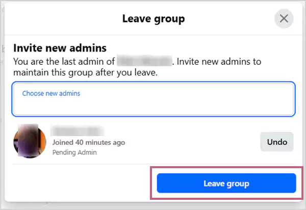 Click on Leave groups