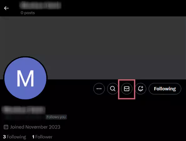 Click on the Message Icon on their profile
