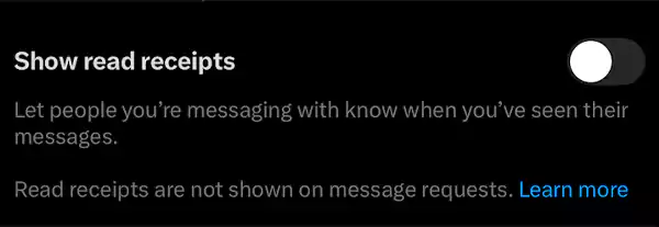 Disable the read receipts