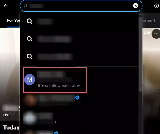 From the available options hit against the individuals username