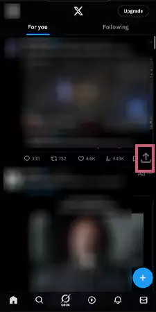 Go to any post you want to send and tap on the Share Button