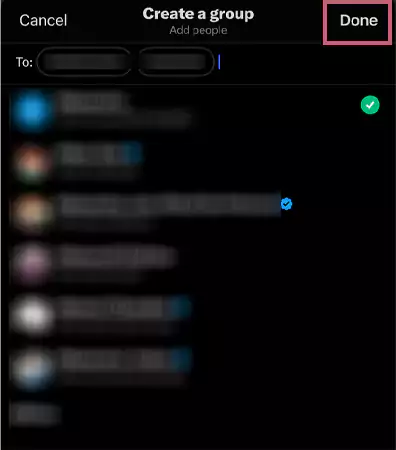 Once you have entered everyones names hit Done