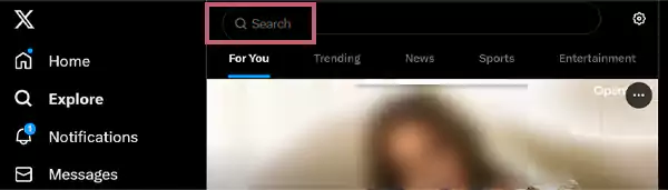 Press on the Search Icon and type in the persons username