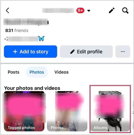 Tap on the Albums option