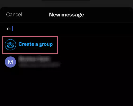 Tap on the Create a Group option