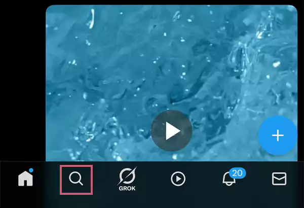 Tap the Search Icon on the bottom bar