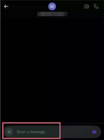 Type your message in the blank field