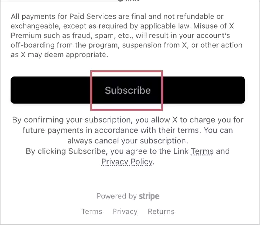 Once done hit Subscribe and then enter OTP