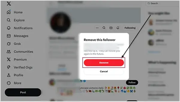 Click on Remove