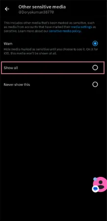 Click on Show all