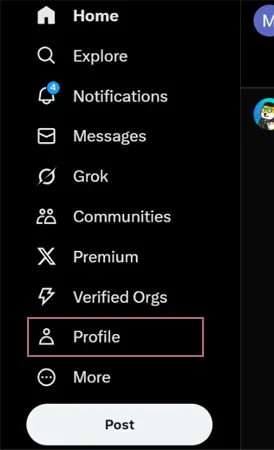 Go to profile