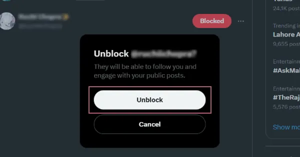 Select Unblock