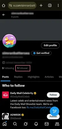 Tap on Follower