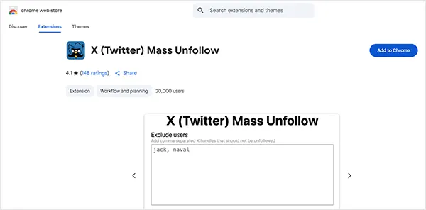 X Mass Unfollow