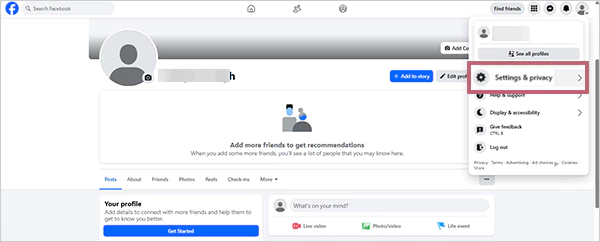 Select Settings and Privacy