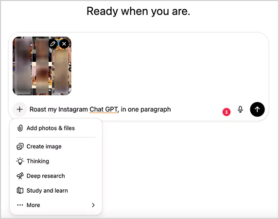 ChatGPT prompt to roast IG feed
