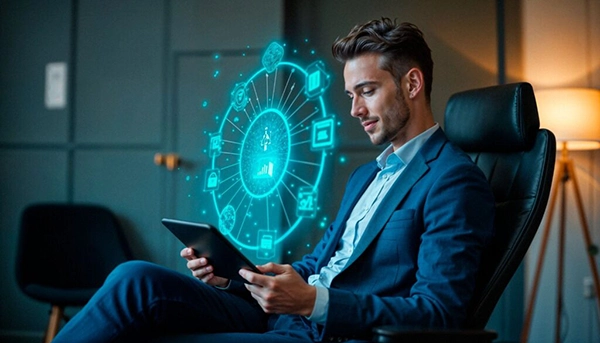 Businessman Using AI
