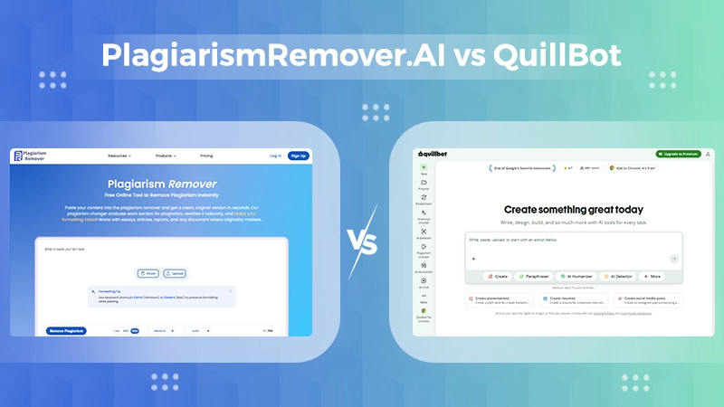 PlagiarismRemover.AI vs QuillBot