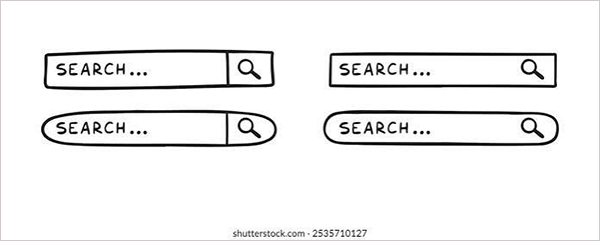  Illustration of a search bar with question marks, representing search listening

