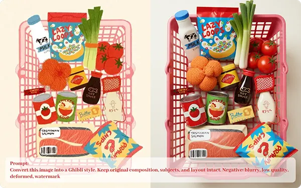 Image showing how an image-to-image AI transforms an original image into several useful images.