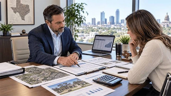 Two business owner discussing about commercial property tax protests